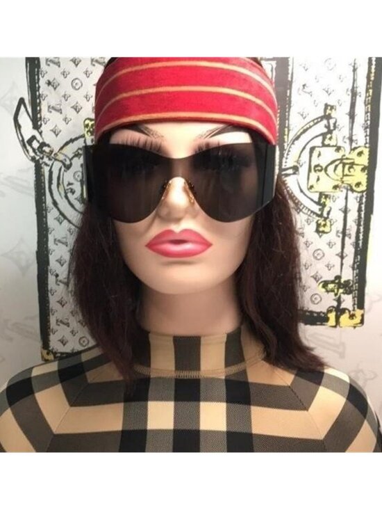New Authentic Balenciaga BB0122S 004 Black Shield Sunglasses main image 6